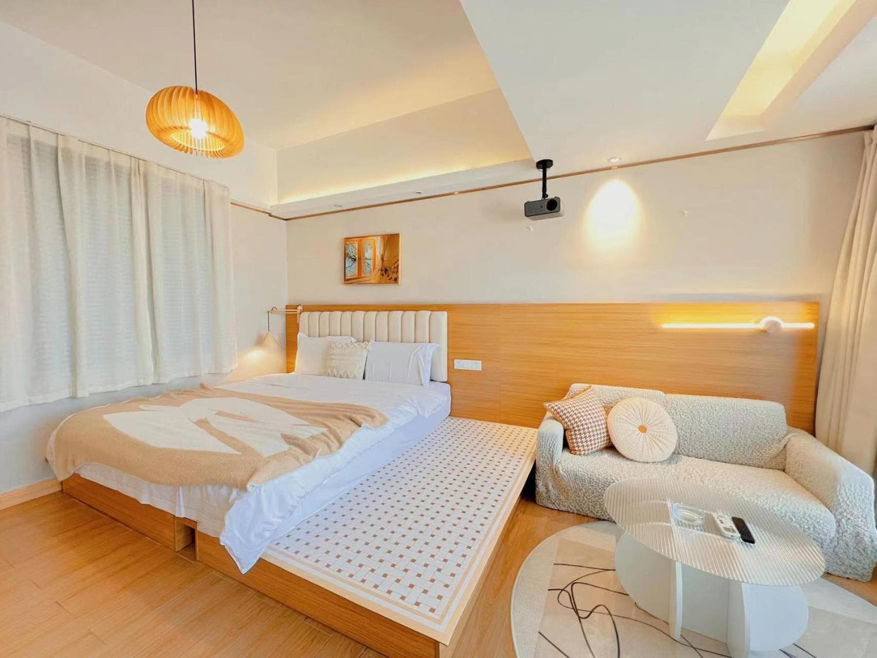 Bedroom at Youlejia Projection Apartment Guangzhou Beijing Road Pedestrian Street Branch