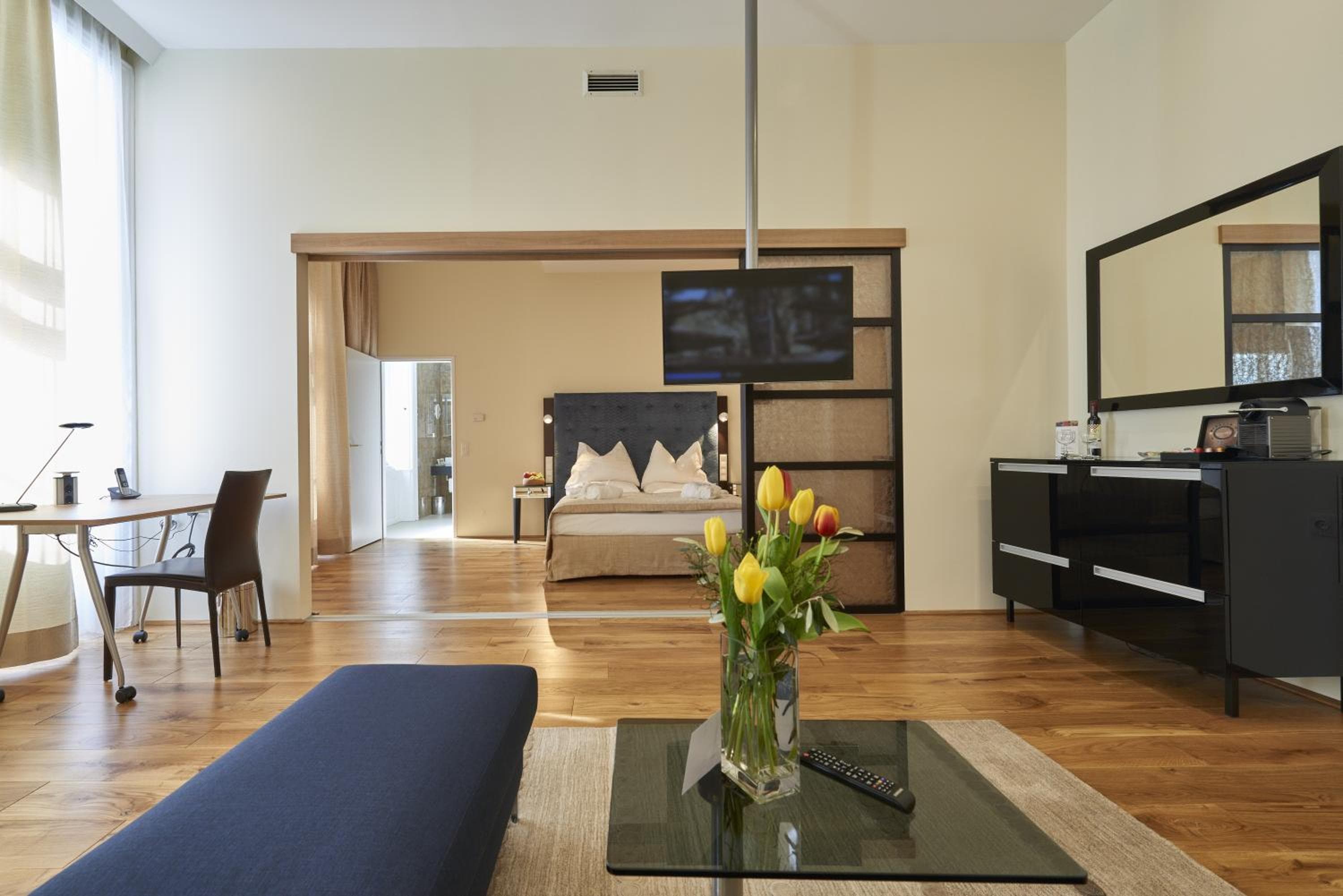 Hotel room at HiLight Suites Hotel
