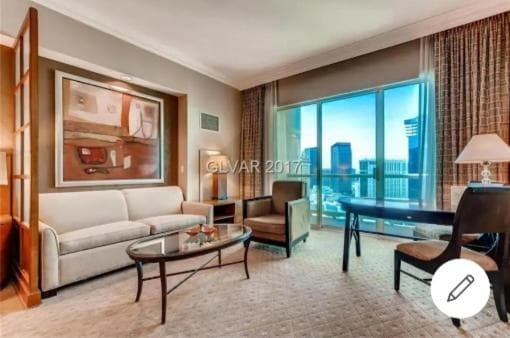 Hotel room at MGM Signature PH 30th floor Deluxe Studio apartment Strip Facing with Balcony