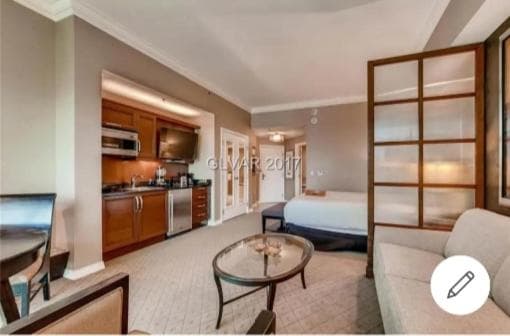 Hotel room at MGM Signature PH 30th floor Deluxe Studio apartment Strip Facing with Balcony