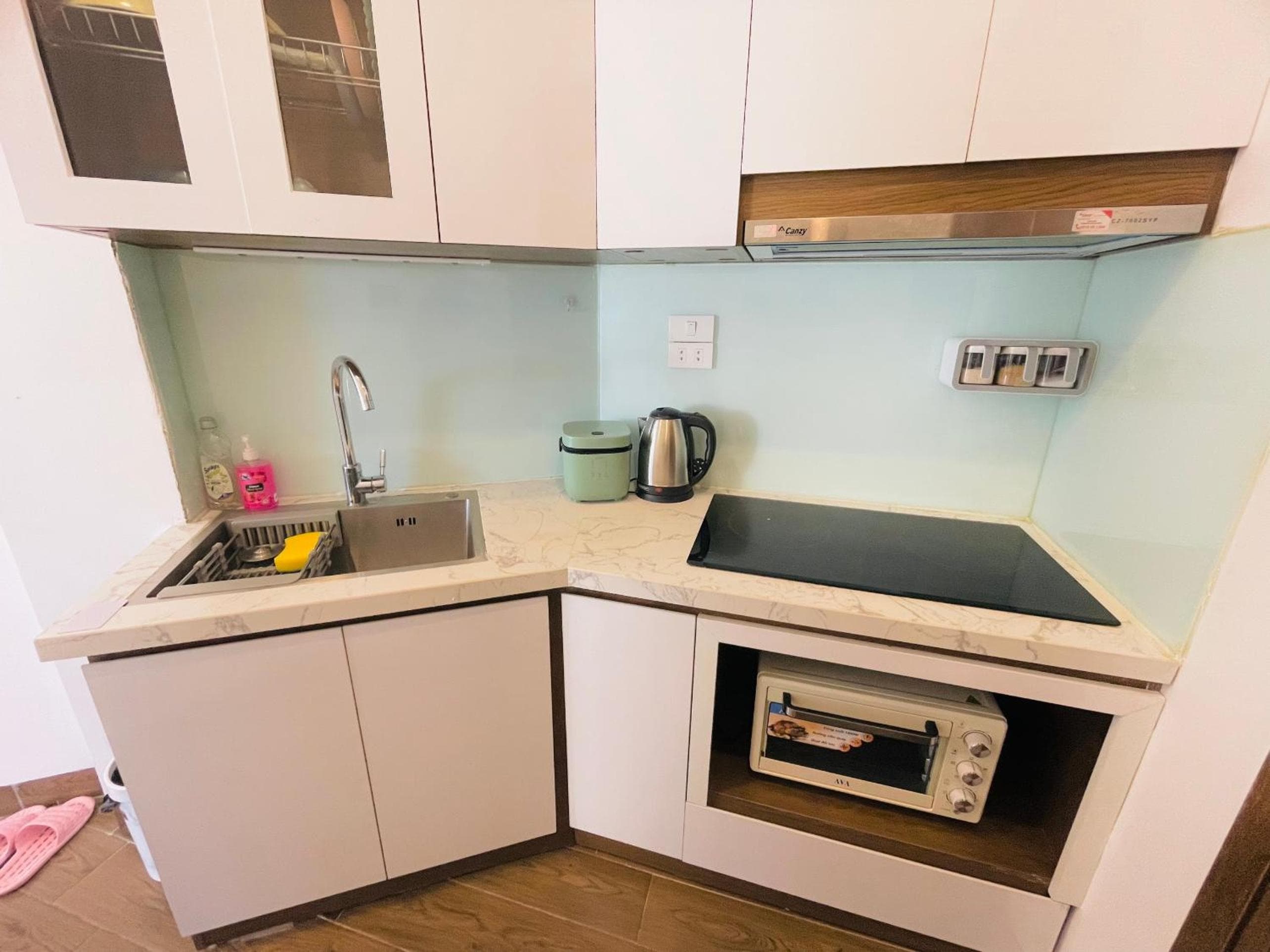 Kitchen at T98 Westlake Trich Sai Home - Tay Ho Center Lake View Studio