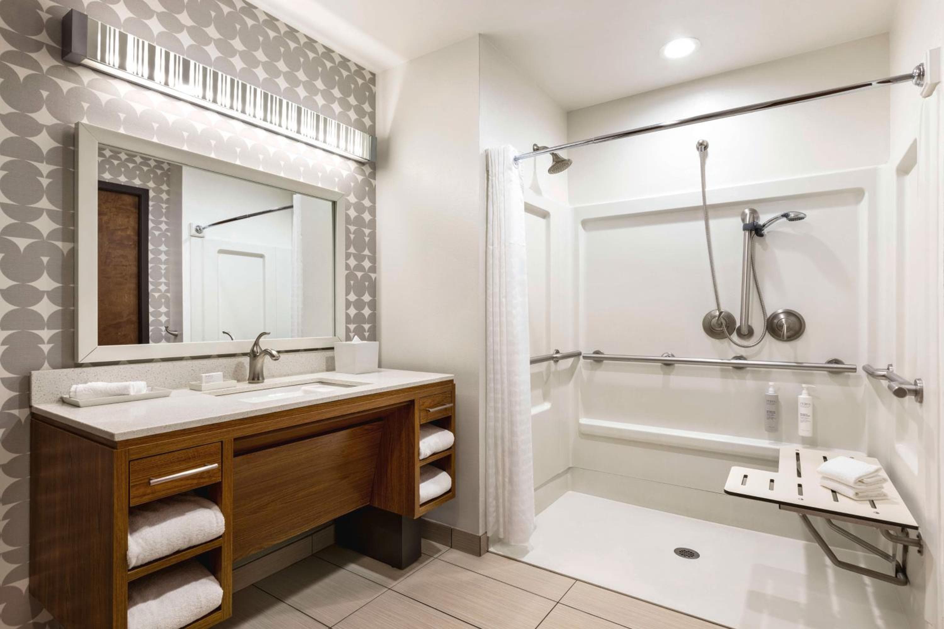Bathroom at Home2 Suites Long Island City/Manhattan View
