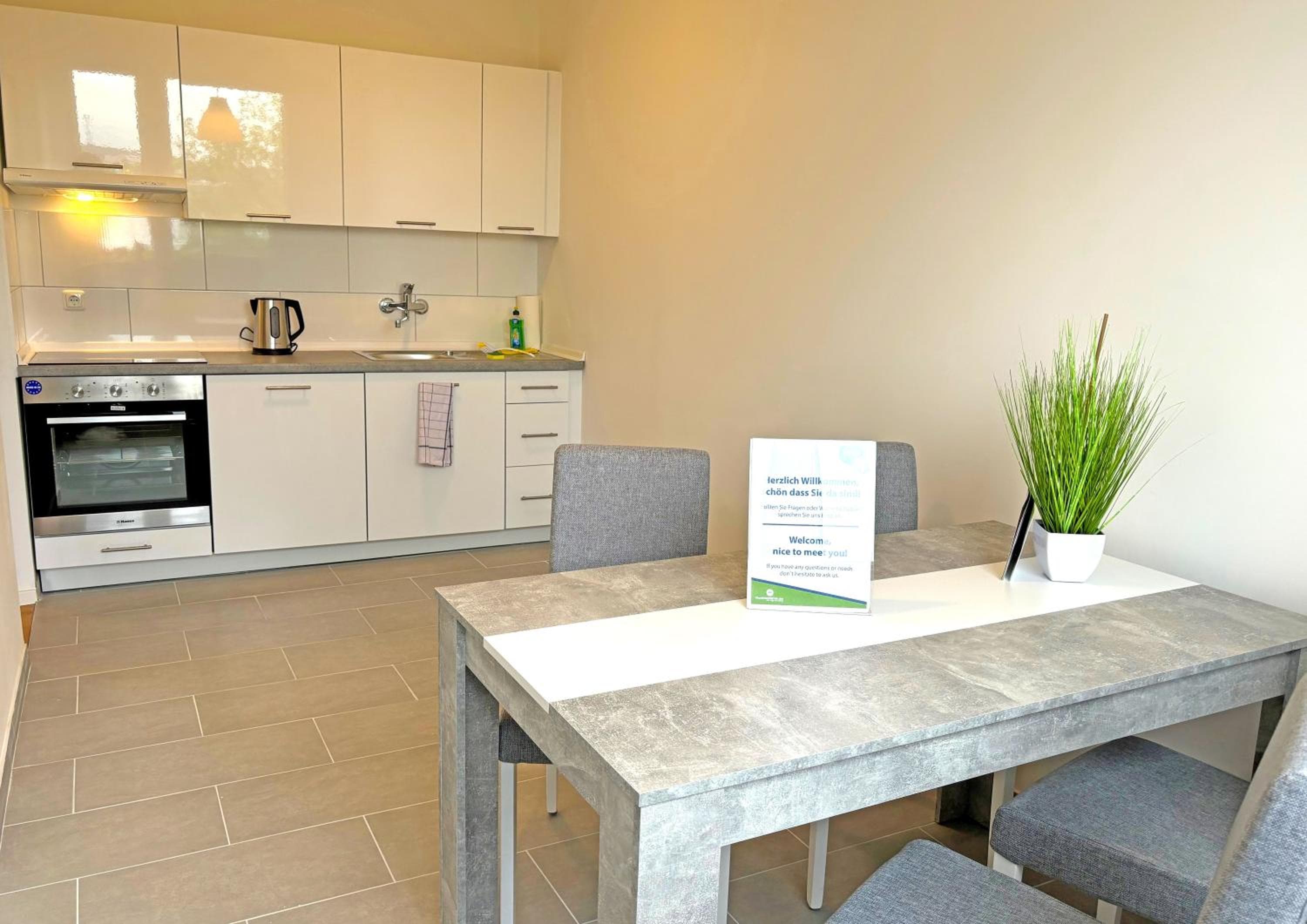 Kitchen at Hammerhotel Apartments Halle Saale