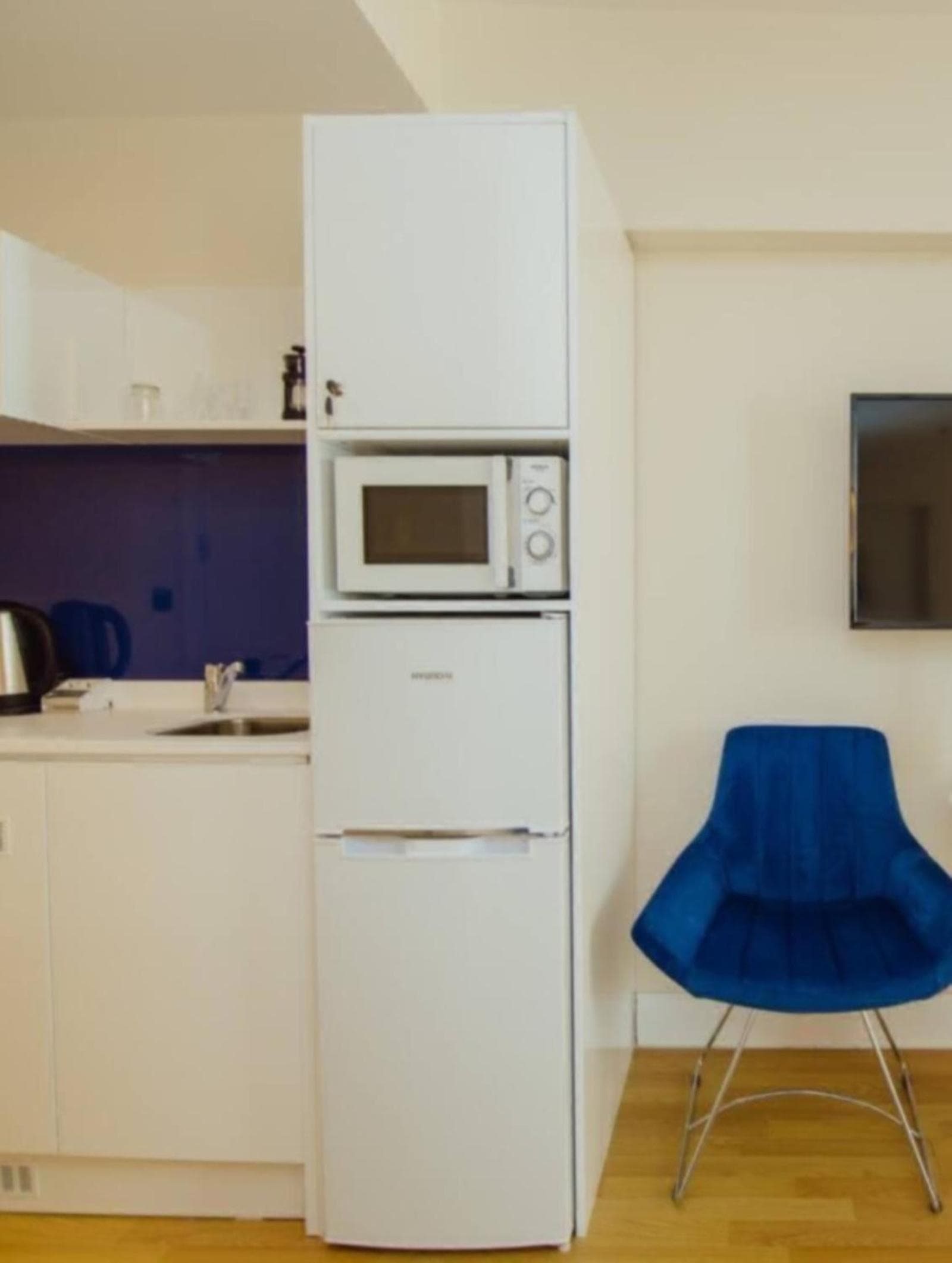 Kitchen at Chic Coastal Escape Aparthotel Overlooking Batumi's Shores