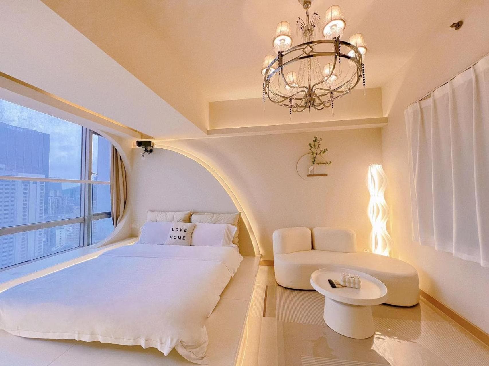 Bedroom at Youlejia Projection Apartment Guangzhou Beijing Road Pedestrian Street Branch