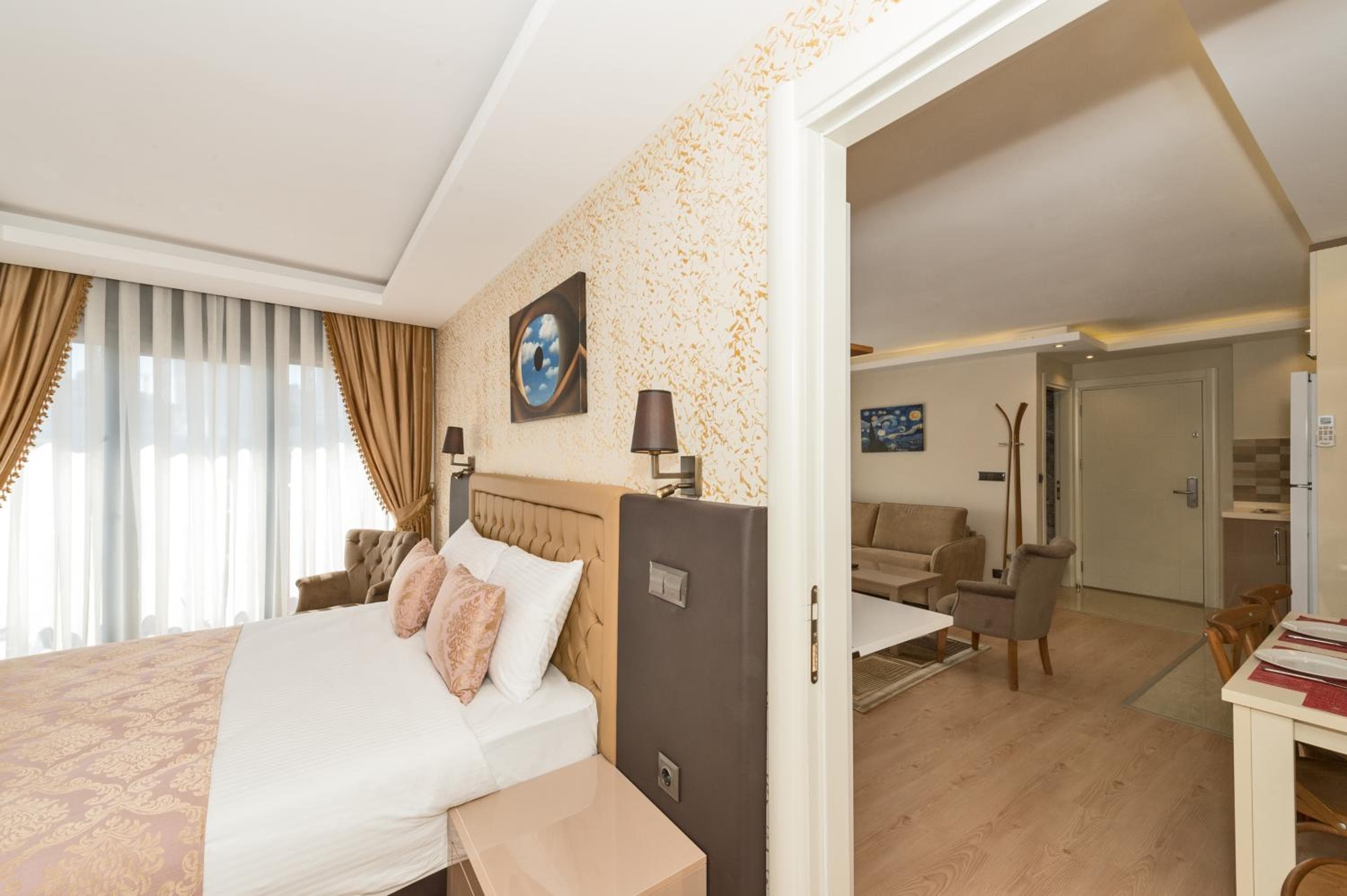 Hotel room at sunlit istanbul