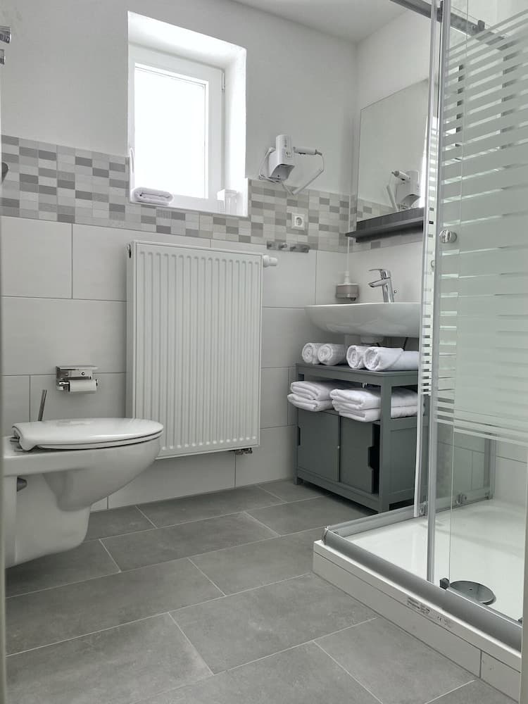 Bathroom at ADN Apartments, modern and minimalist