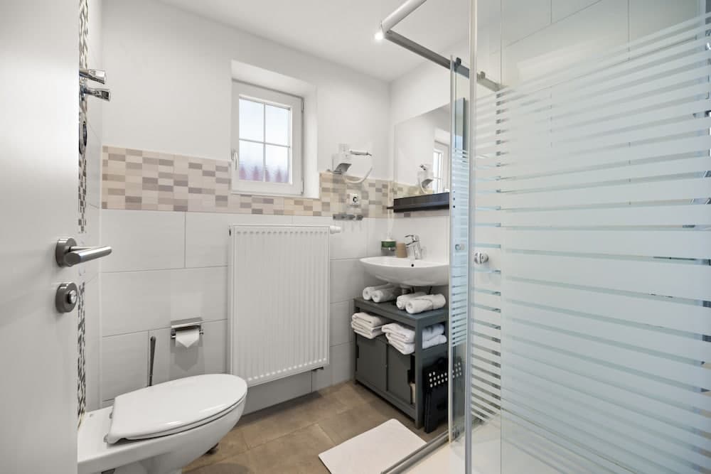 Bathroom at ADN Apartments, modern and minimalist