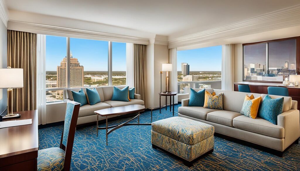 Texas furnished suites offering at Hilton Palacio Del Rio Aparthotel