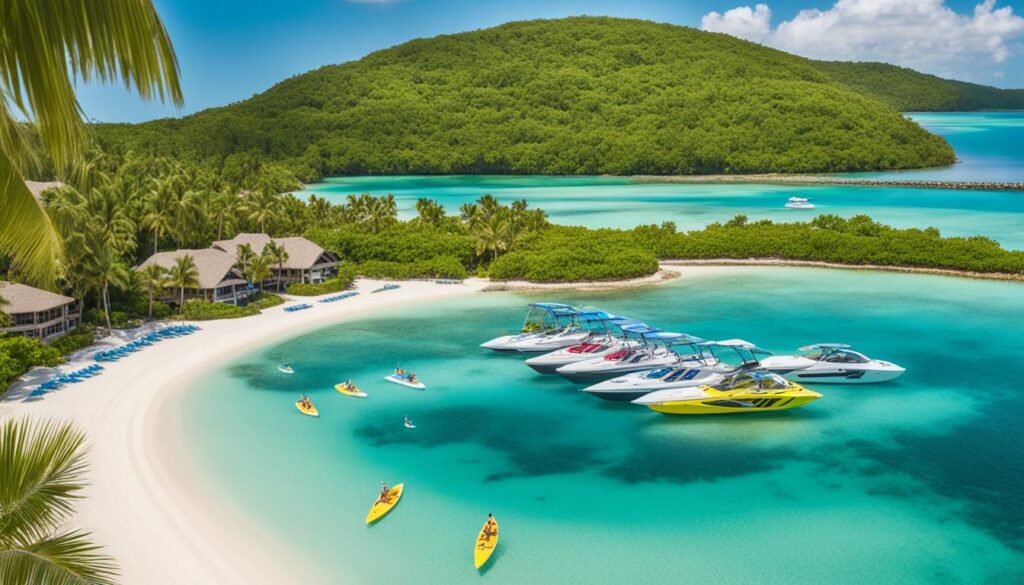 outdoor activities at waterfront vacation resort