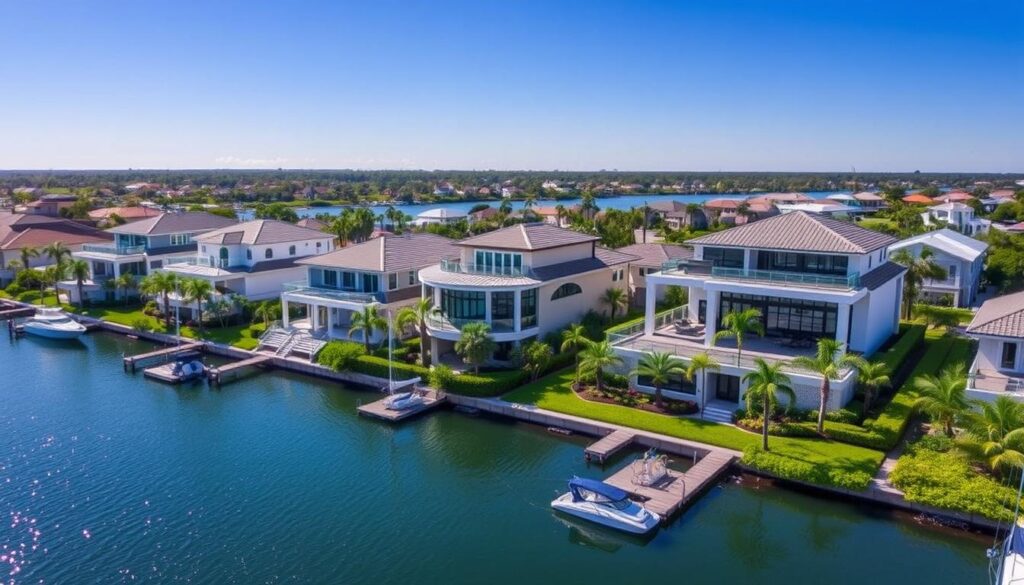 Waterfront homes in luxury living community