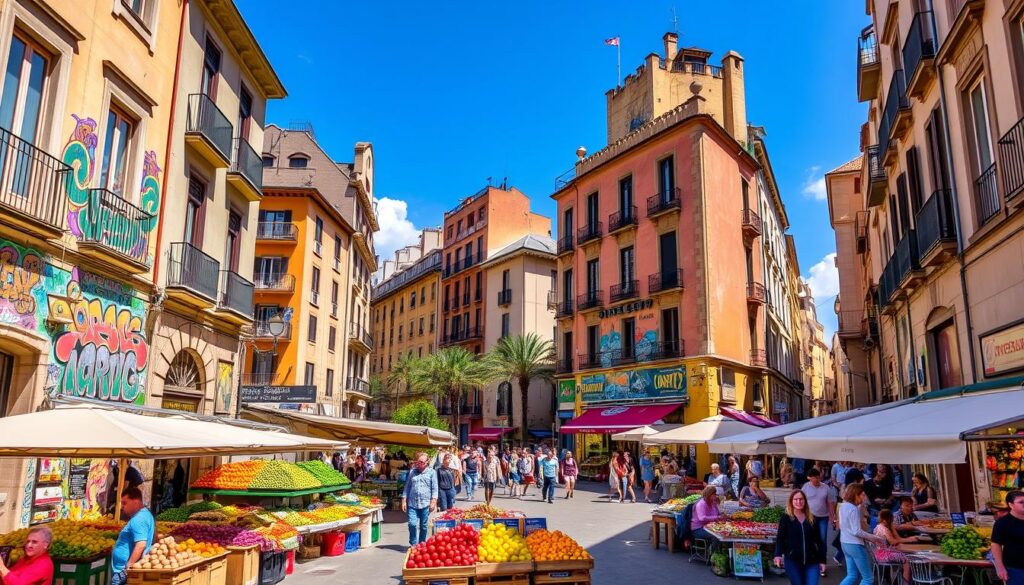 vibrant neighborhood Barcelona