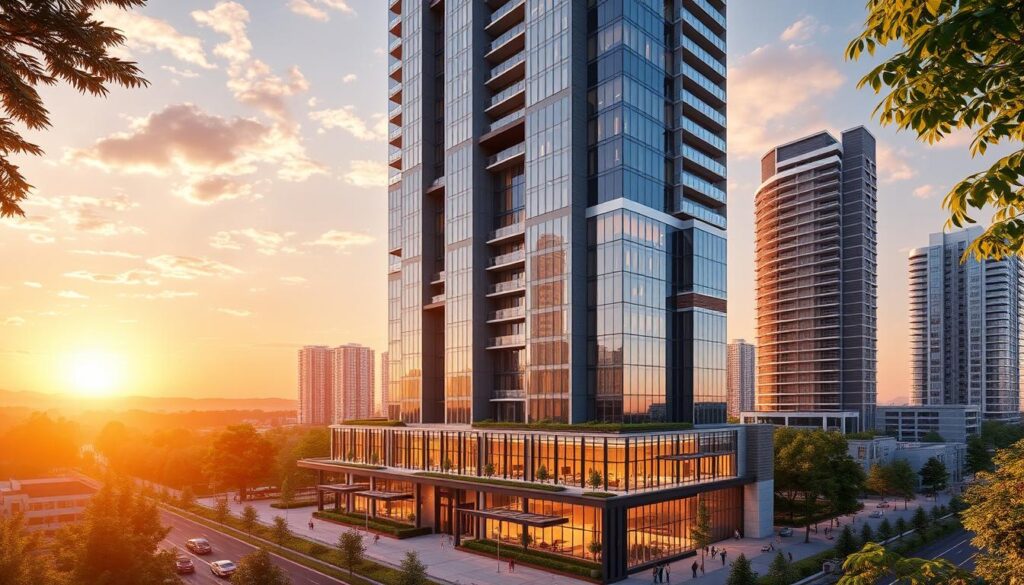 Overview of One B Tower luxury real estate