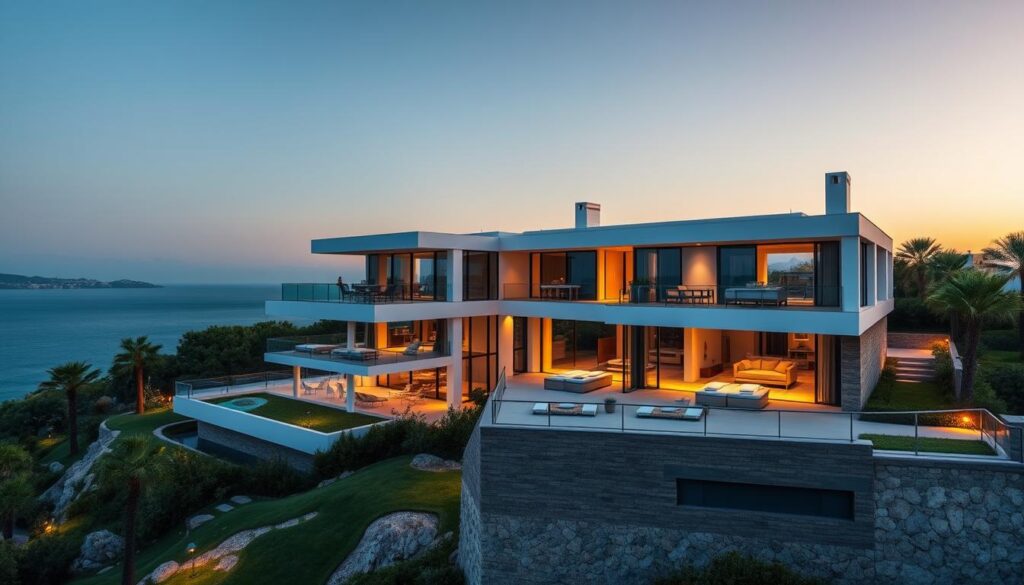 high-end architecture of Latchi Beach Villas